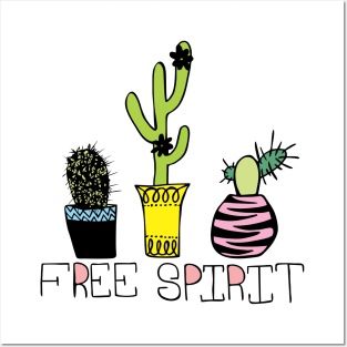 Free Spirit with Cactus Posters and Art